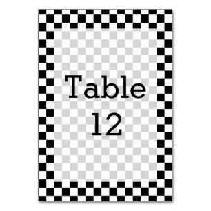 Numeração De Mesa Checkerboard preto e branco clássico por STaylor
