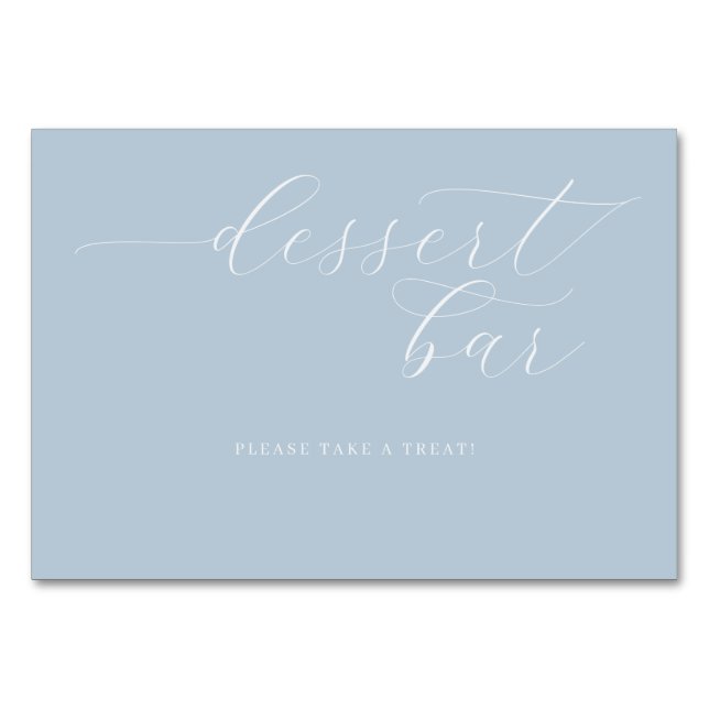 Numeração De Mesa Cheerful Blue Cursive Dessert Bar Sign (Frente)