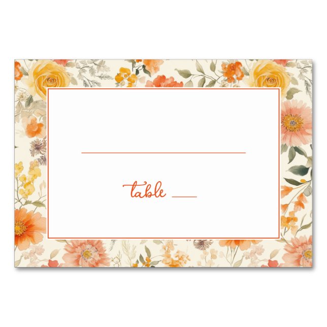 Numeração De Mesa Cheerful Peach Floral Border (Frente)