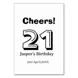 Numeração De Mesa Cheers 21 birthday bold letter name boy man gifts 
