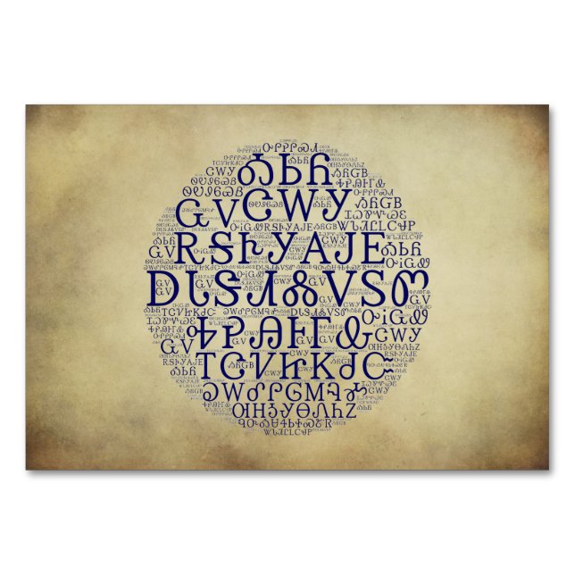 Numeração De Mesa Cherokee - Sílaba Blue Cloud Flat Card (Frente)