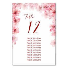 Numeração De Mesa Cherry Blossoms Wedding Seating Chart