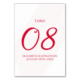 Numeração De Mesa Cherry Red Wedding