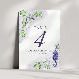 Numeração De Mesa Chic costal   Roxo e Verde limão