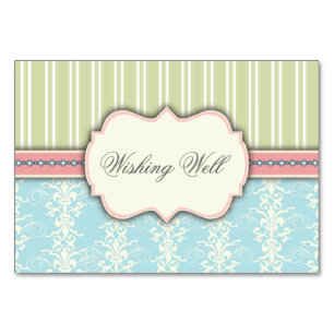 Numeração De Mesa Chic Damask & Strike Wishing Bem Insert Card