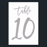 Numeração De Mesa Chic Lettered Table Number Prata | Mesa 10<br><div class="desc">Placas modernas de números de tabela.</div>