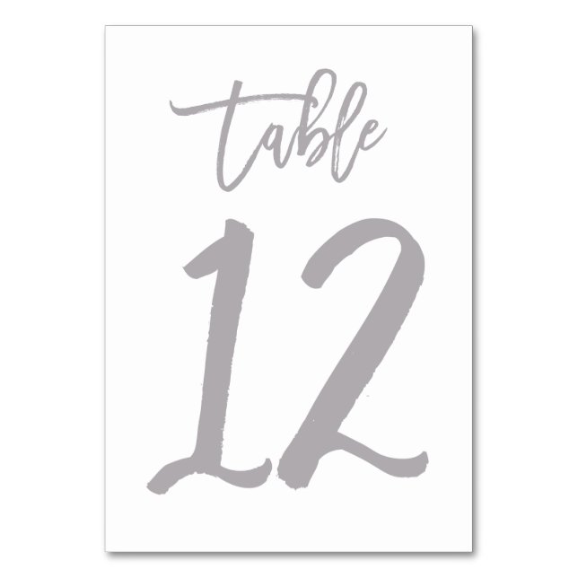 Numeração De Mesa Chic Lettered Table Number Prata | Mesa 12 (Frente)