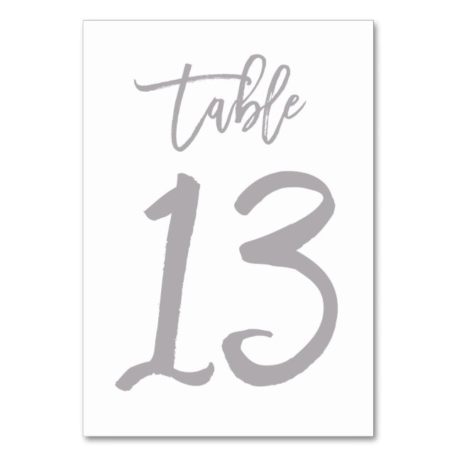 Numeração De Mesa Chic Lettered Table Number Prata | Mesa 13 (Frente)