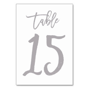 Numeração De Mesa Chic Lettered Table Number Prata   Mesa 15