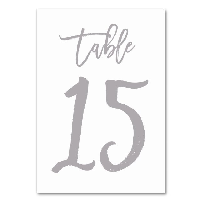 Numeração De Mesa Chic Lettered Table Number Prata | Mesa 15 (Frente)