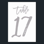 Numeração De Mesa Chic Lettered Table Number Prata | Mesa 17<br><div class="desc">Placas modernas de números de tabela.</div>