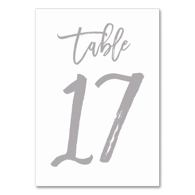 Numeração De Mesa Chic Lettered Table Number Prata | Mesa 17 (Frente)