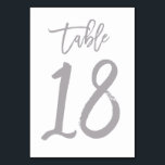 Numeração De Mesa Chic Lettered Table Number Prata | Mesa 18<br><div class="desc">Placas modernas de números de tabela.</div>