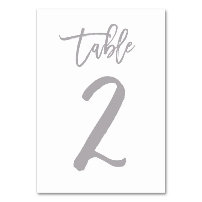 Numeração De Mesa Chic Lettered Table Number Prata | MESA 2 (Frente)