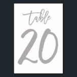 Numeração De Mesa Chic Lettered Table Number Prata | Mesa 20<br><div class="desc">Placas modernas de números de tabela.</div>