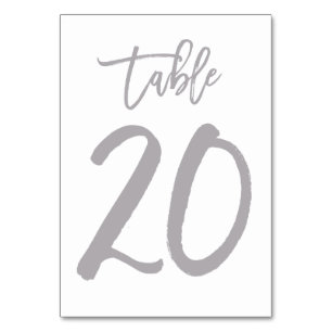 Numeração De Mesa Chic Lettered Table Number Prata   Mesa 20