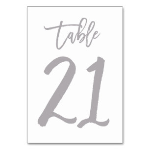 Numeração De Mesa Chic Lettered Table Number Prata   Mesa 21