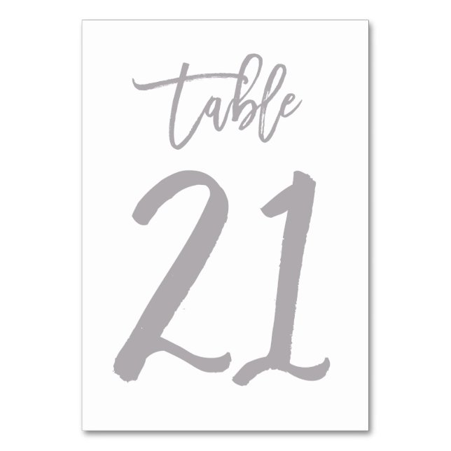 Numeração De Mesa Chic Lettered Table Number Prata | Mesa 21 (Frente)