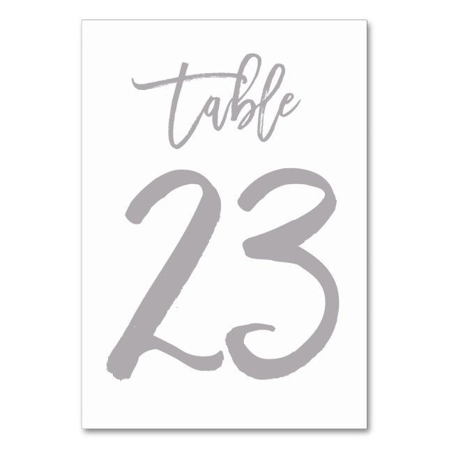 Numeração De Mesa Chic Lettered Table Number Prata | Mesa 23 (Frente)
