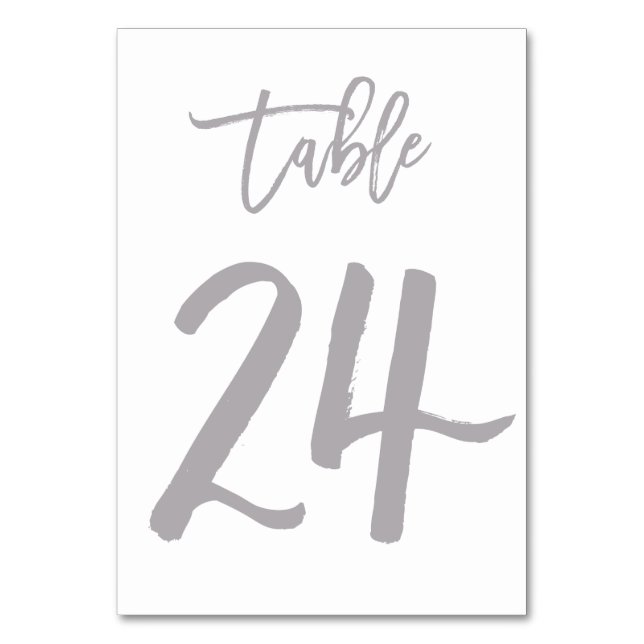 Numeração De Mesa Chic Lettered Table Number Prata | Mesa 24 (Frente)