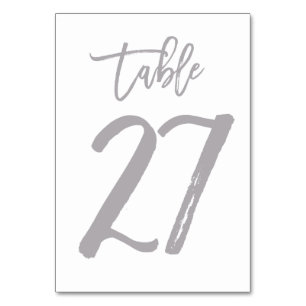 Numeração De Mesa Chic Lettered Table Number Prata   Mesa 27