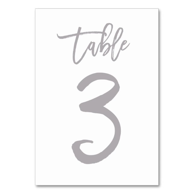 Numeração De Mesa Chic Lettered Table Number Prata | MESA 3 (Frente)