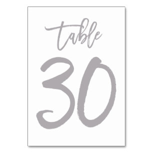 Numeração De Mesa Chic Lettered Table Number Prata   Mesa 30