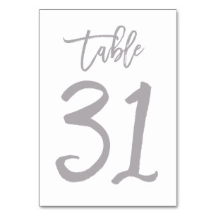 Numeração De Mesa Chic Lettered Table Number Prata   Mesa 31