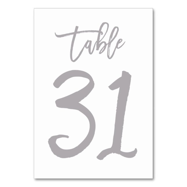 Numeração De Mesa Chic Lettered Table Number Prata | Mesa 31 (Frente)