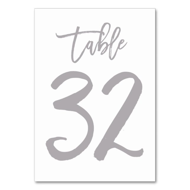 Numeração De Mesa Chic Lettered Table Number Prata | Mesa 32 (Frente)
