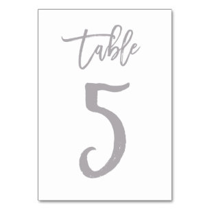 Numeração De Mesa Chic Lettered Table Number Prata   MESA 5