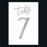 Numeração De Mesa Chic Lettered Table Number Prata | MESA 7<br><div class="desc">Placas modernas de números de tabela.</div>