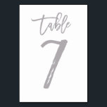 Numeração De Mesa Chic Lettered Table Number Prata | MESA 7<br><div class="desc">Placas modernas de números de tabela.</div>