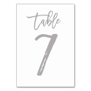 Numeração De Mesa Chic Lettered Table Number Prata   MESA 7