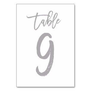 Numeração De Mesa Chic Lettered Table Number Prata   MESA 9