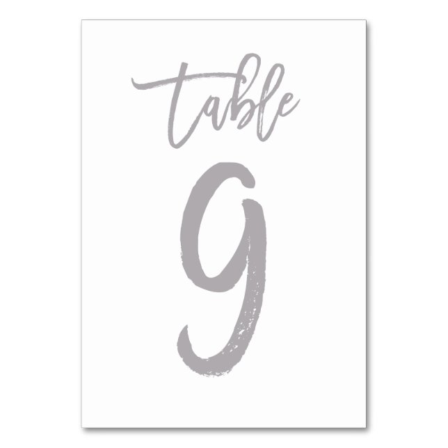 Numeração De Mesa Chic Lettered Table Number Prata | MESA 9 (Frente)