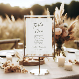 Numeração De Mesa Chic Minimalista Listra Verde Casamento