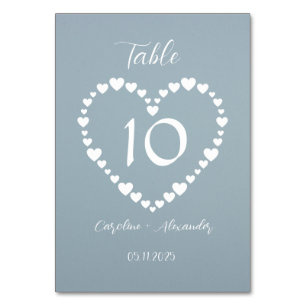 Numeração De Mesa Chic Minimalística de Script Floral Simples e Azul