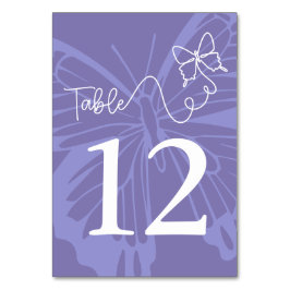 Numeração De Mesa Chic Purple Butterfly - Sinal de Casamento de Jard