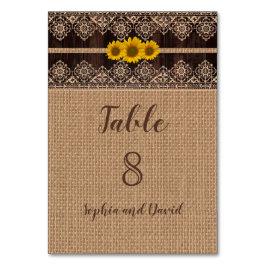 Numeração De Mesa Chic Rustic Lace Burlap Wood Núm. Tabela De Casame