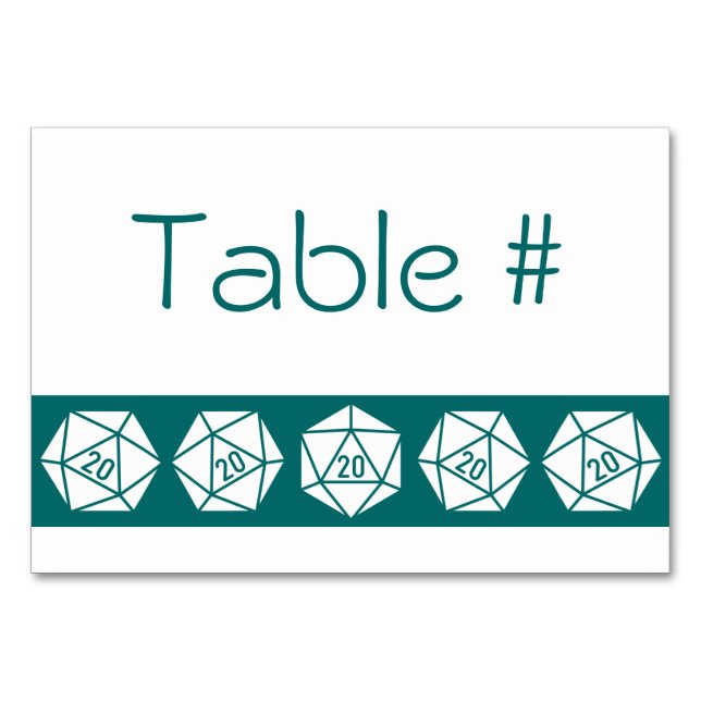 Numeração De Mesa Chic Tabletop na Placa de Mesa Teal (Frente)