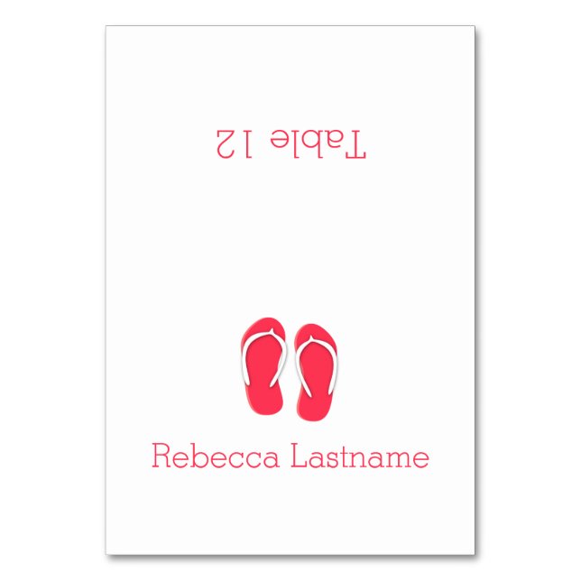 Numeração De Mesa Chinelos Cartão-assento Berry (Frente)