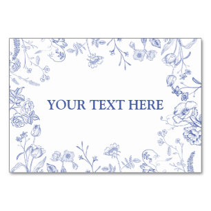 Numeração De Mesa Chinoiserie French Blue Victorian Food Place Card