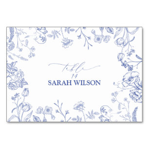 Numeração De Mesa Chinoiserie French Blue Victorian Place Card