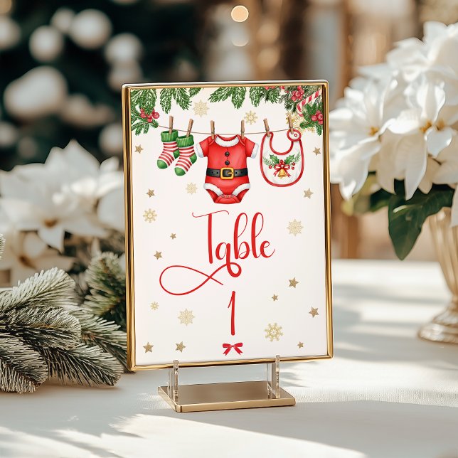 Numeração De Mesa Christmas Baby Clothes Line Table Number (Criador carregado)