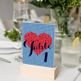 Numeração De Mesa Churrasco de Casamento Country Kitsch Gingham