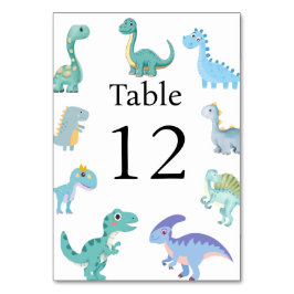 Numeração De Mesa Chuva de Bebê de Dinossauro Elegante Branco