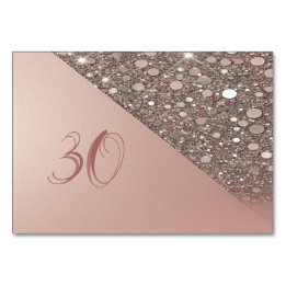 Numeração De Mesa Chuva de Noiva em Rosa Dourado Elegante