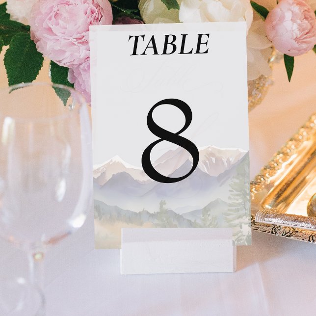 Numeração De Mesa Cinza Colorado Mountain Recepção de casamento (Grey Colorado Mountain Wedding Reception Table Number)