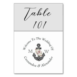 Numeração De Mesa Cinza de Prata Dusty Casada Náutica